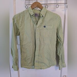 Cinch  Green/Yellow Patterned button up Shirt